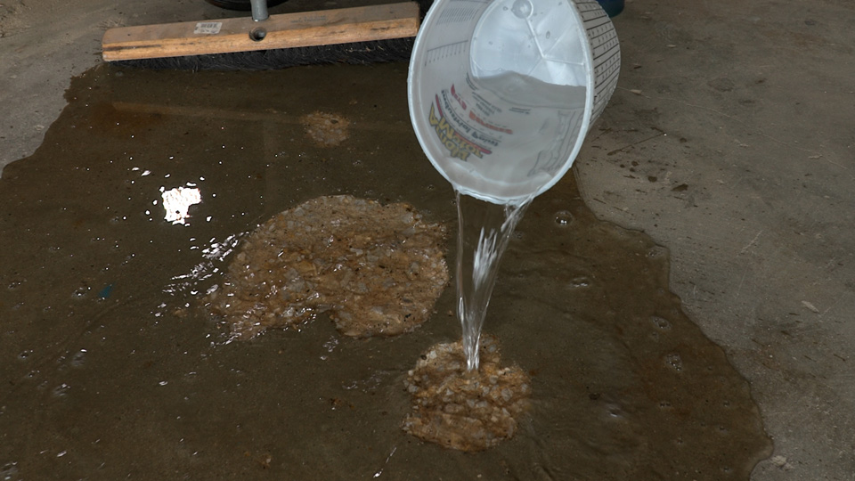 rinsing the area